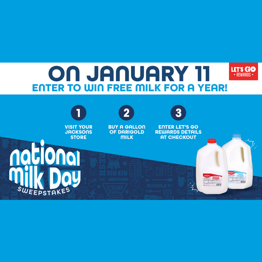 Jacksons Food Stores - Win FREE Darigold Milk for a Year! 2023