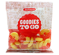 Jacksons Goodies To Go - Peach Rings - Peg Candy
